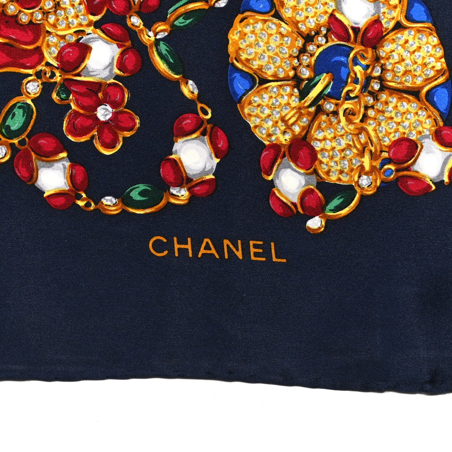 Silk Floral Scarf Blue
