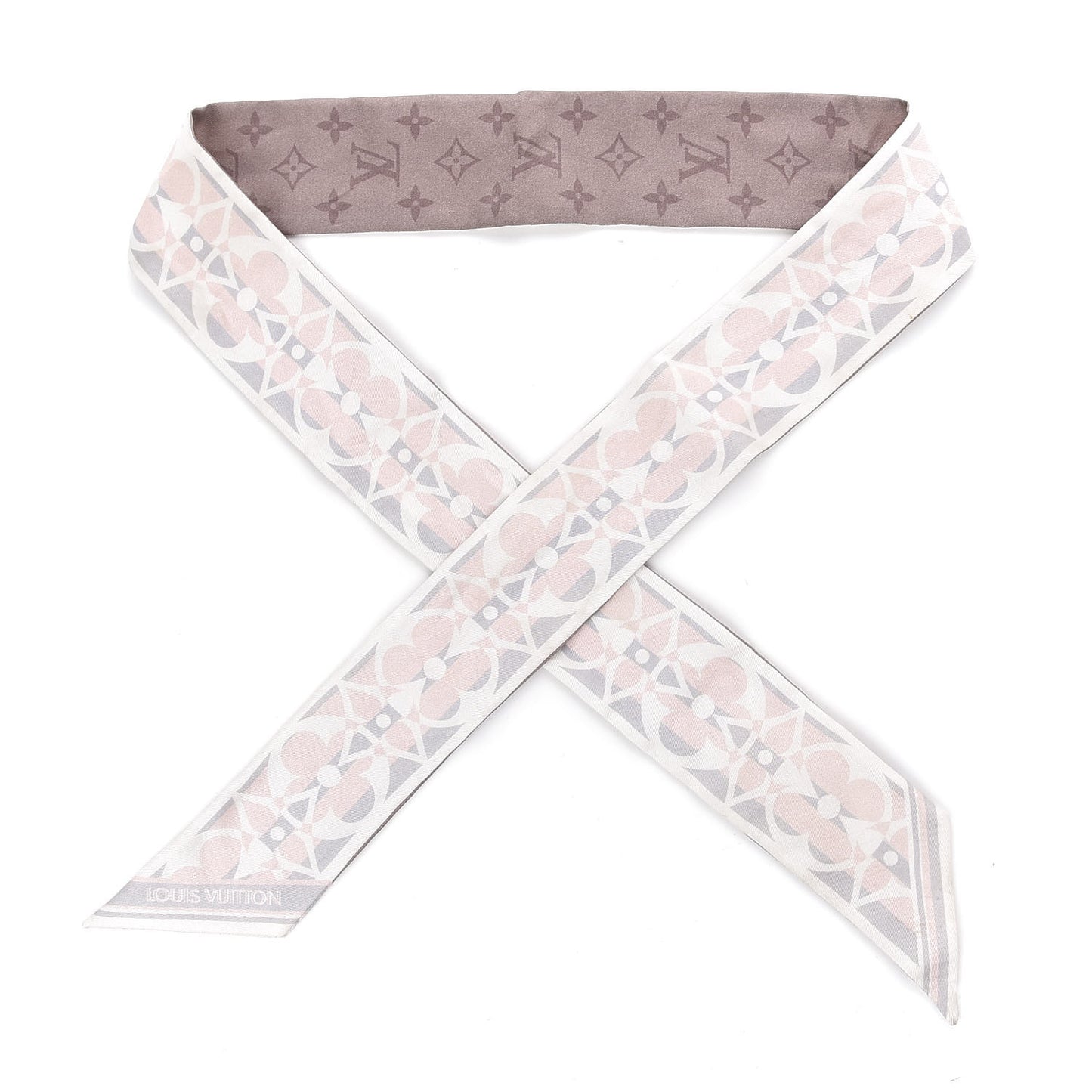 Silk Monogram Flower Ink BB Bandeau Light Pink