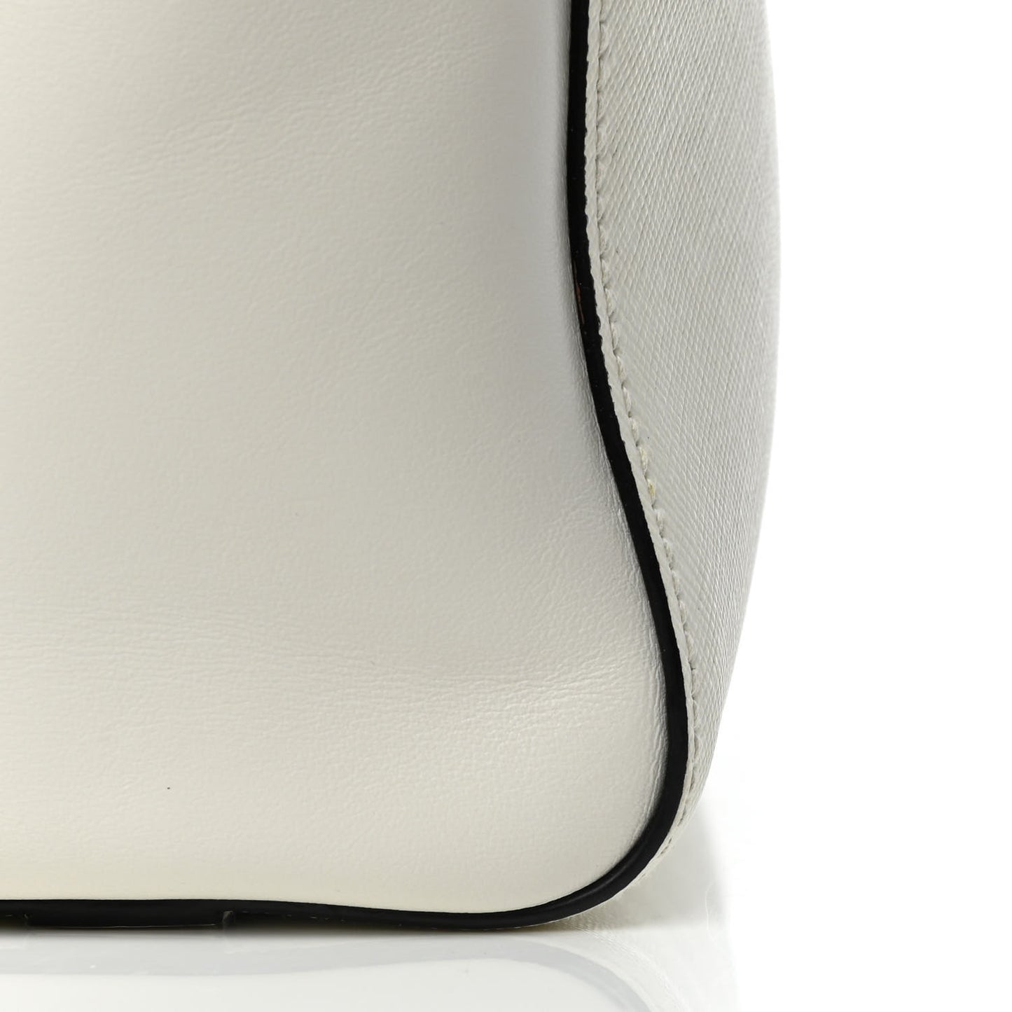 Saffiano Soft Calfskin Zippered Tote White