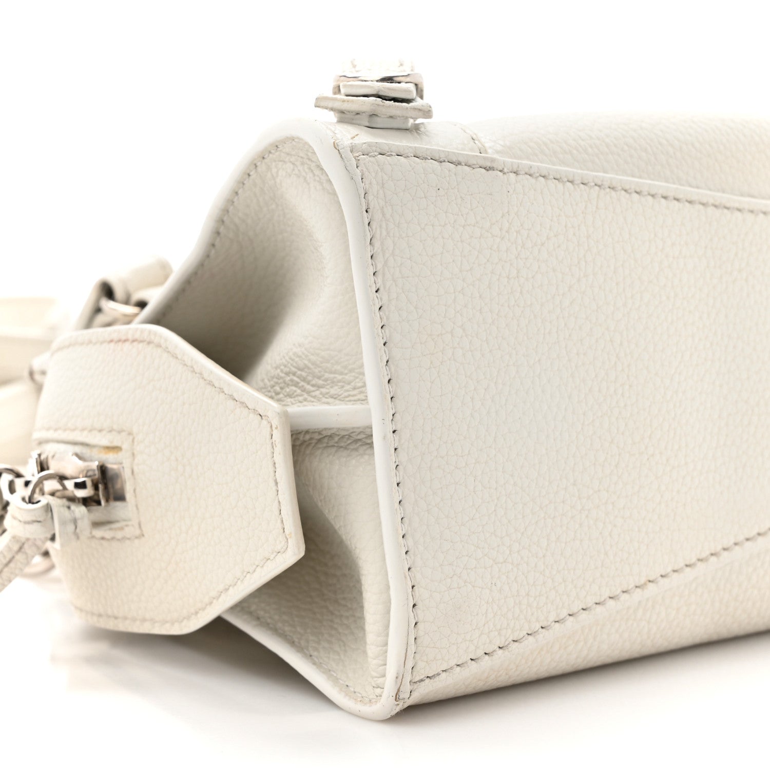 Balenciaga Grained Calfskin Neo Classic Silver Hardware Mini City White 10 of 16