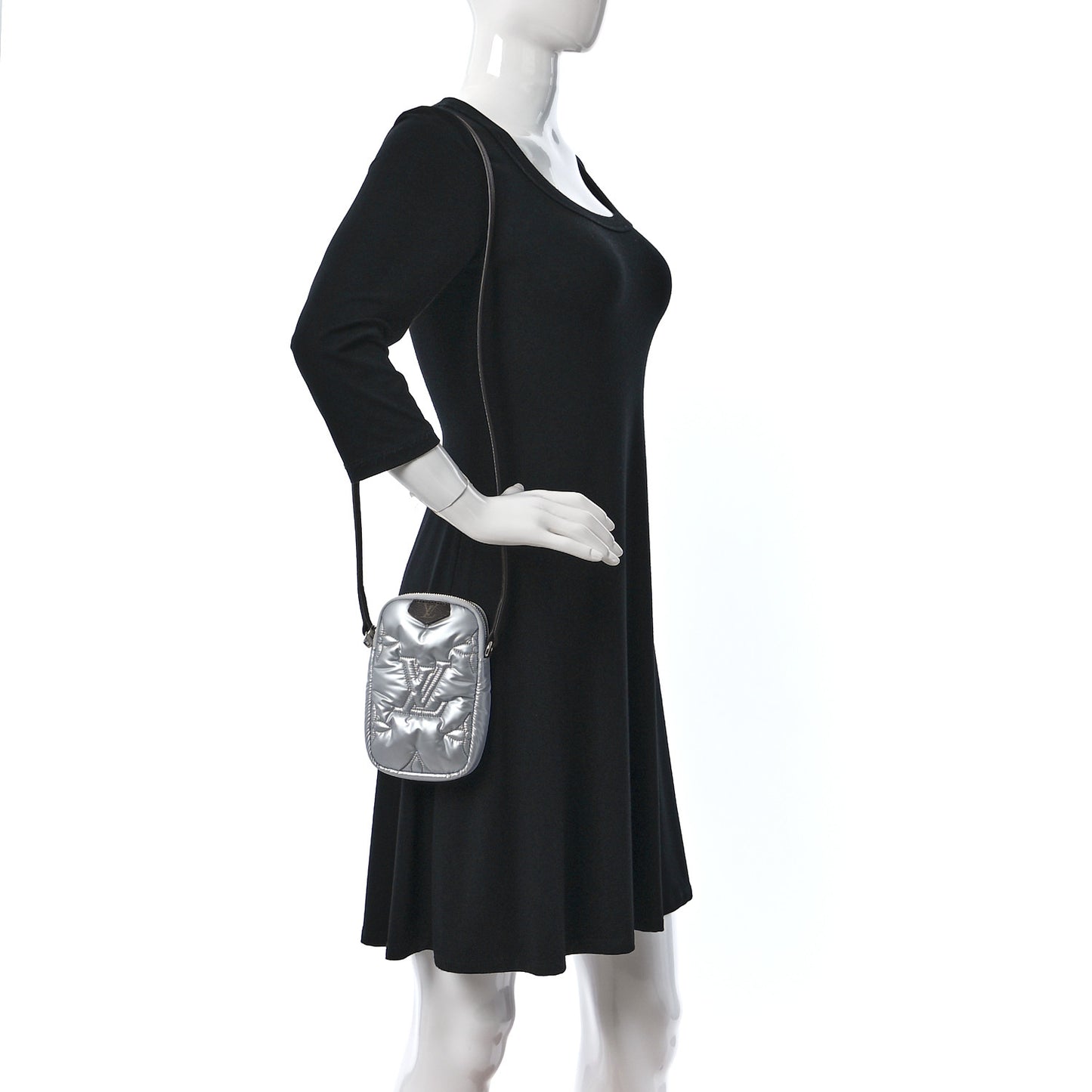 Econyl Monogram Pillow Phone Pouch Silver