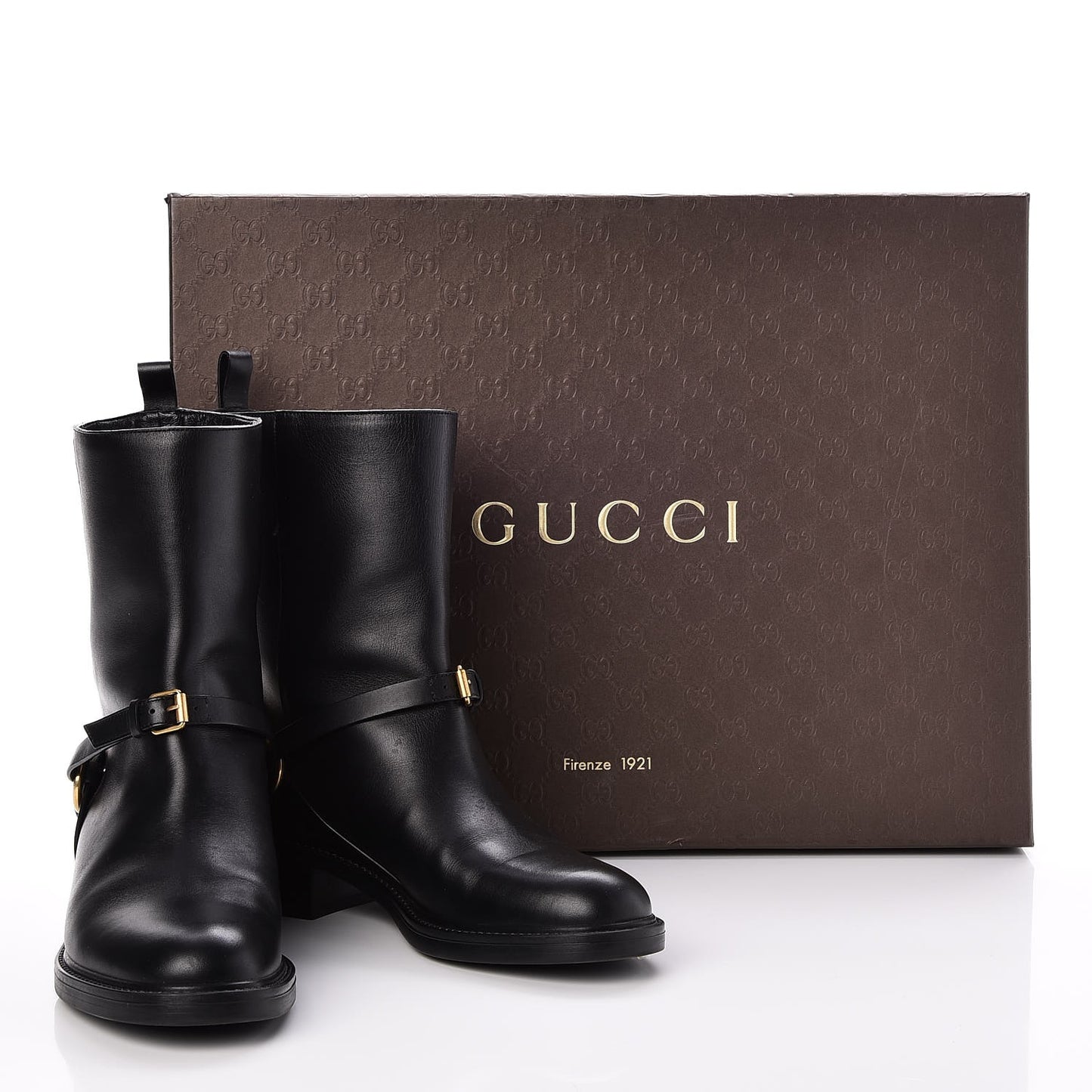 Calfskin Tess Horsebit Ankle Boots 37.5 Black