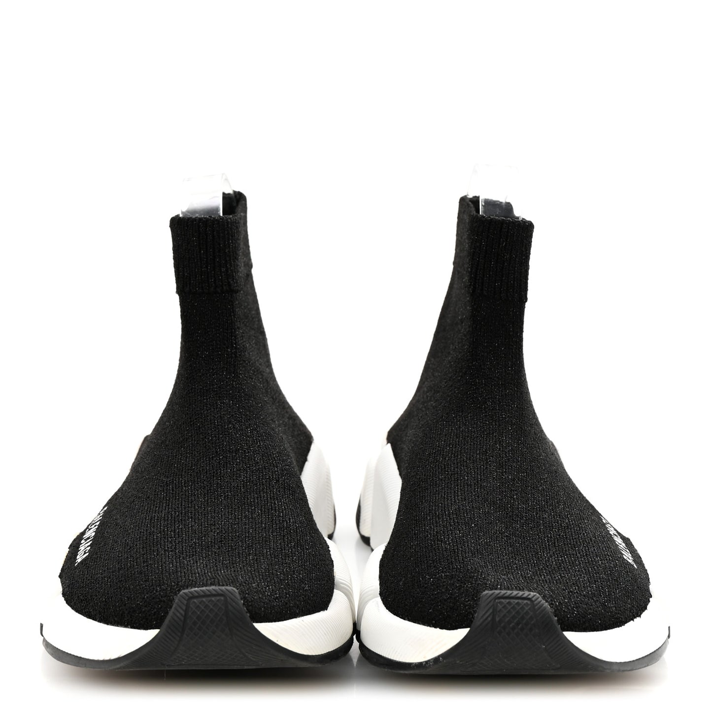 Laminated Knit Bi-Color Sole Womens Speed 2.0 Sneakers 37 Black White