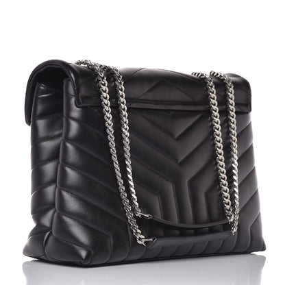 Saint Laurent Calfskin Y Quilted Monogram Medium Loulou Chain Satchel Black 3 of 9