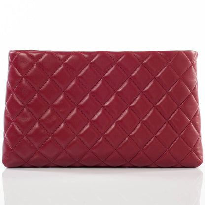 Chanel Lambskin Quilted Clutch Red 4 of 9