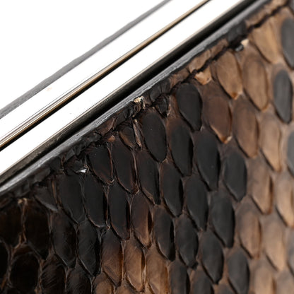 Christian Dior Snakeskin Evening Clutch Brown 10 of 12
