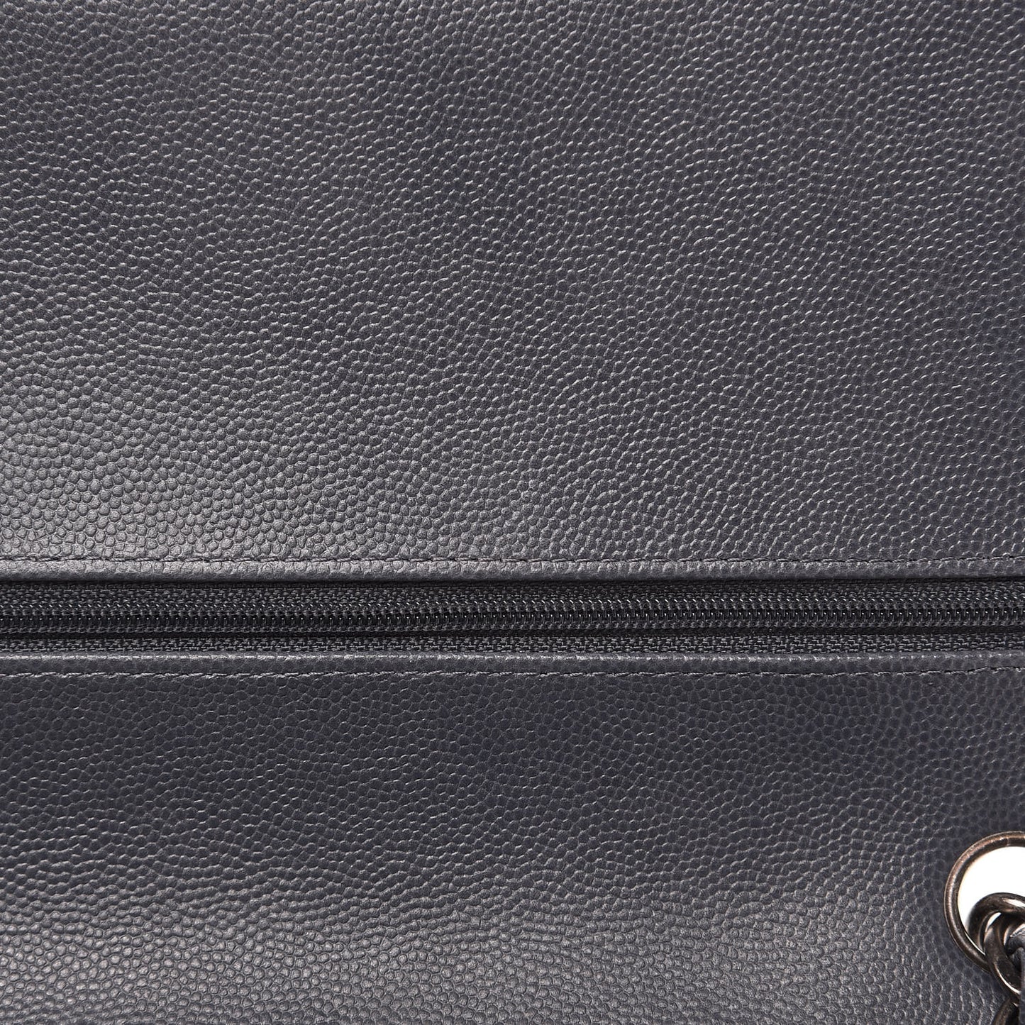 Caviar Quilted Jumbo Double Flap Grey