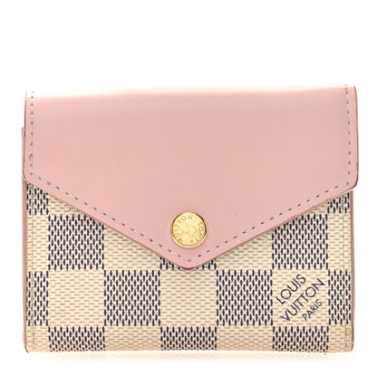Louis Vuitton Damier Azur Zoe Wallet Rose Ballerine 1 of 7