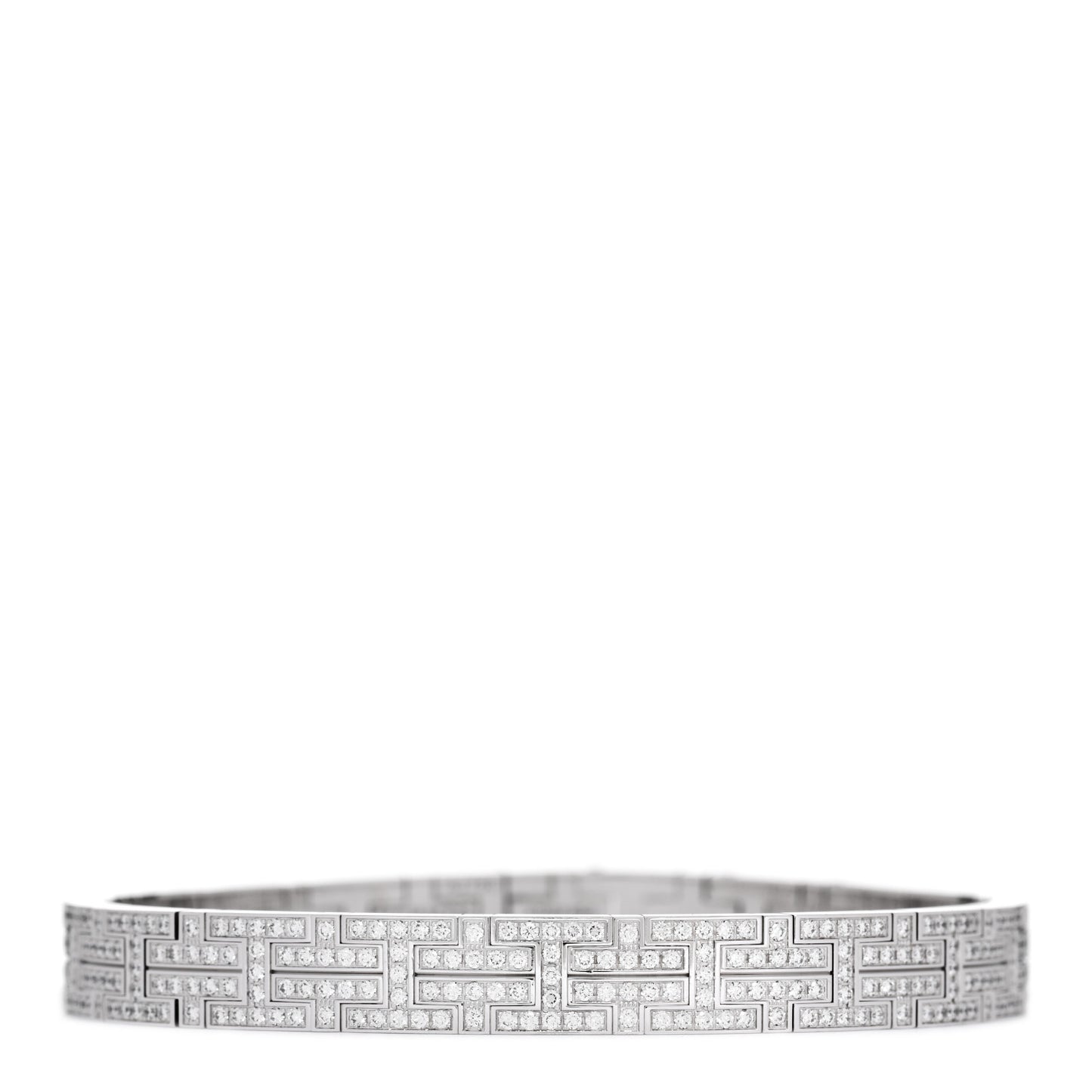 18K White Gold Diamond Kilim Bracelet LG