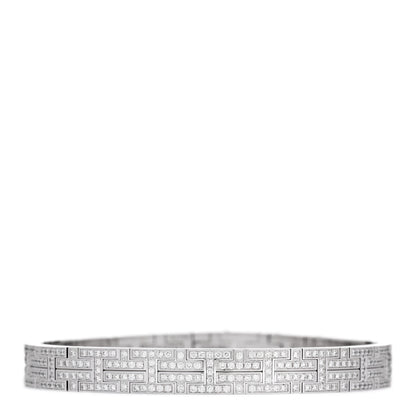 Hermes 18K White Gold Diamond Kilim Bracelet LG 1 of 3