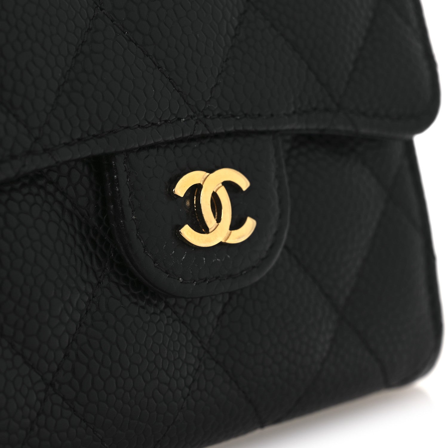 Chanel Caviar Quilted Compact Flap Wallet Black 9 of 10