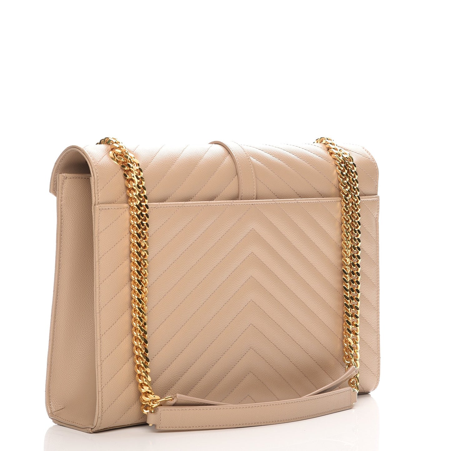 Grain De Poudre Matelasse Chevron Large Monogram Satchel Dark Beige