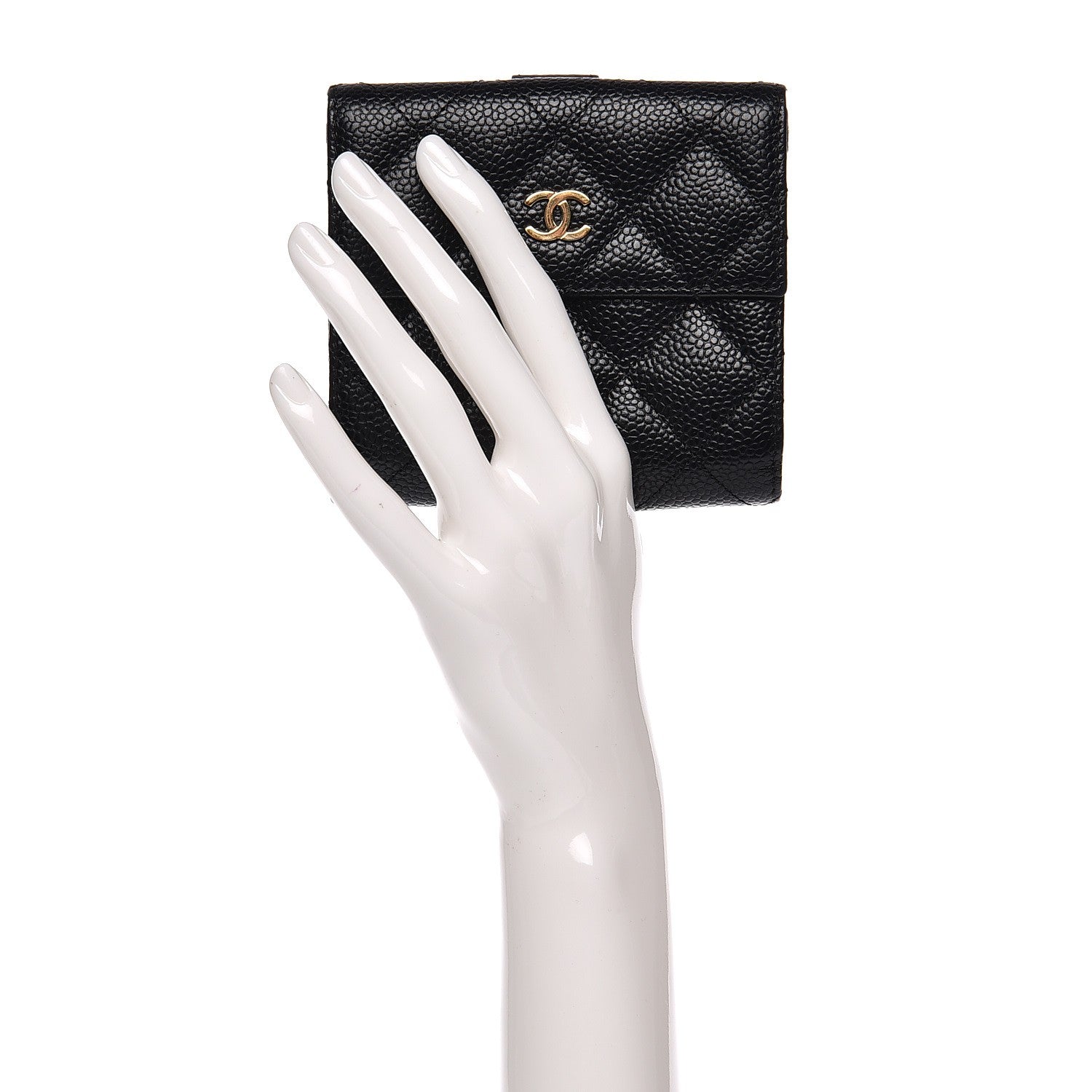 Chanel Caviar Quilted Compact French Flap Wallet Black 2 of 9