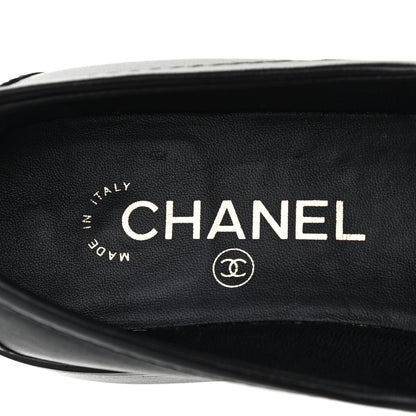 Chanel Lambskin Quilted CC Turnlock Loafers 38 Black 6 of 8