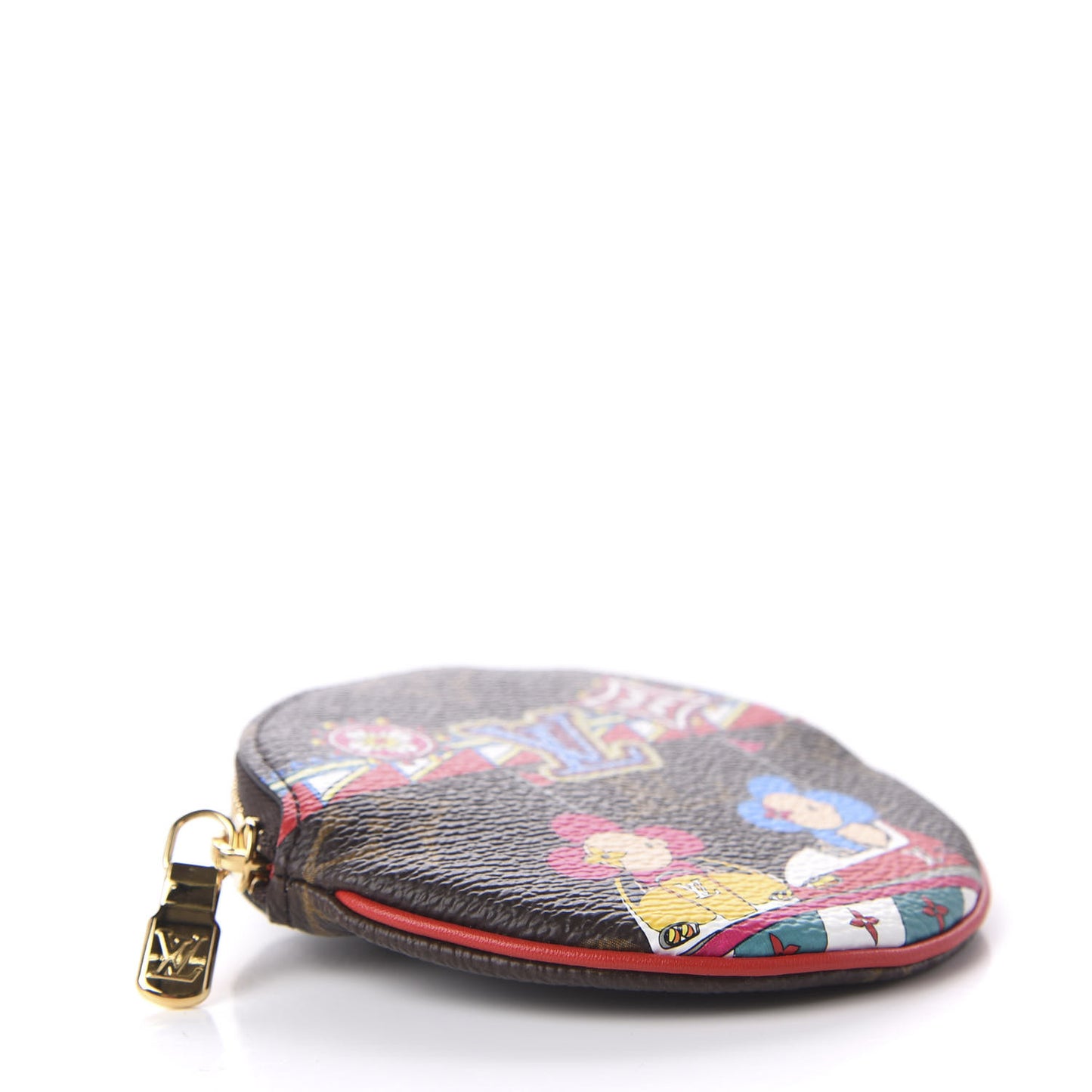 Monogram 2020 Christmas Animation Bumper Cars Round Coin Purse Coquelicot