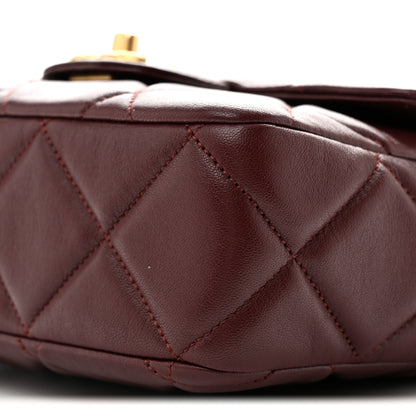 Chanel Lambskin Quilted Mini Logo Square Flap Burgundy 10 of 14