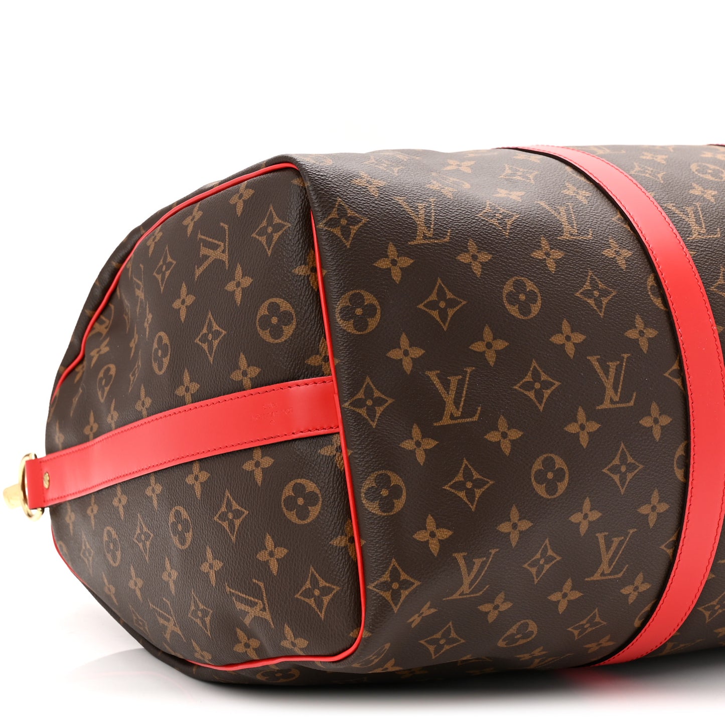 Calfskin Monogram Keepall Bandouliere 50 Coquelicot
