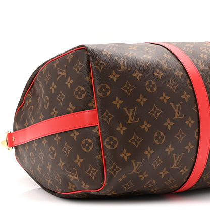 Louis Vuitton Calfskin Monogram Keepall Bandouliere 50 Coquelicot 8 of 9