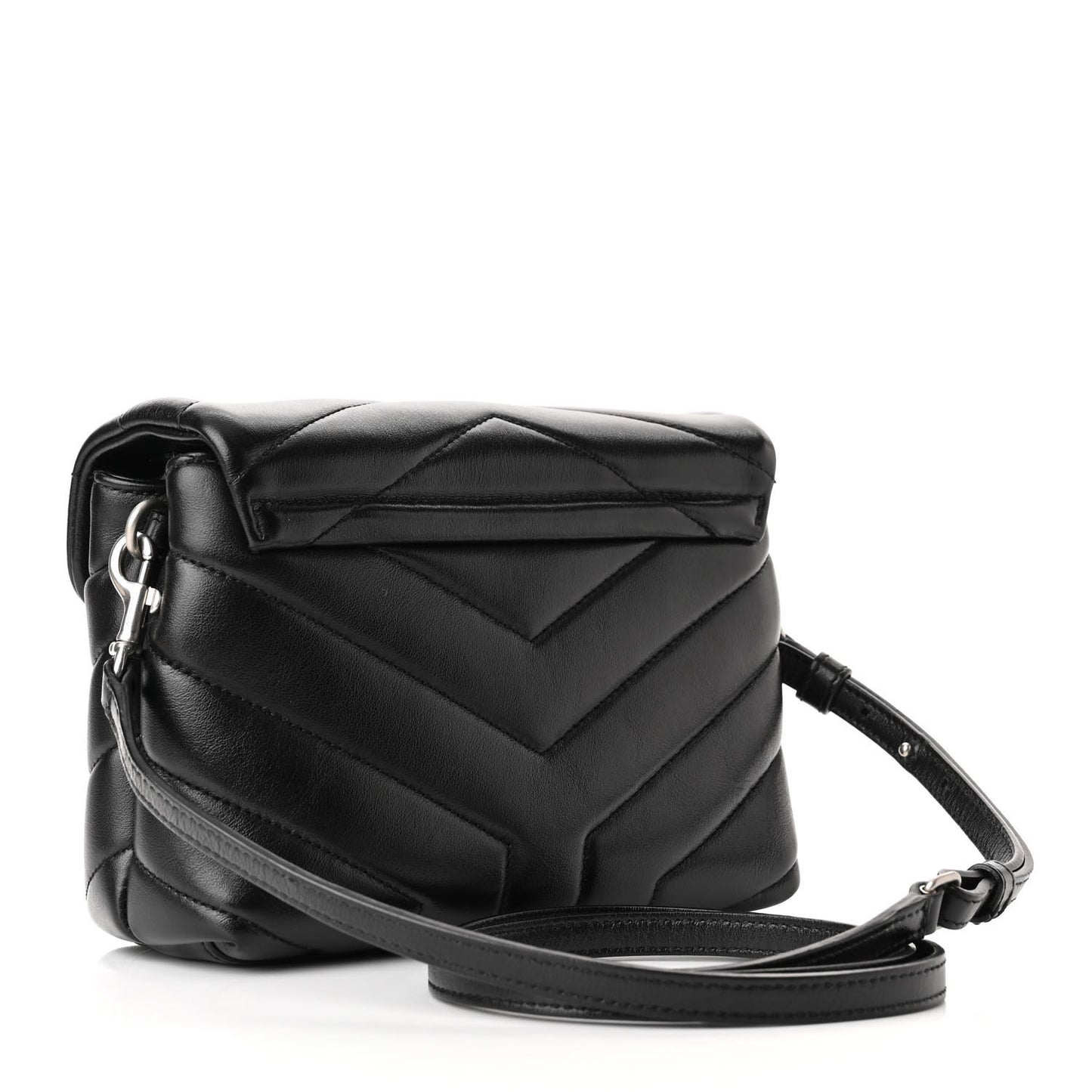 Calfskin Y Quilted Monogram Toy Loulou Crossbody Bag Black