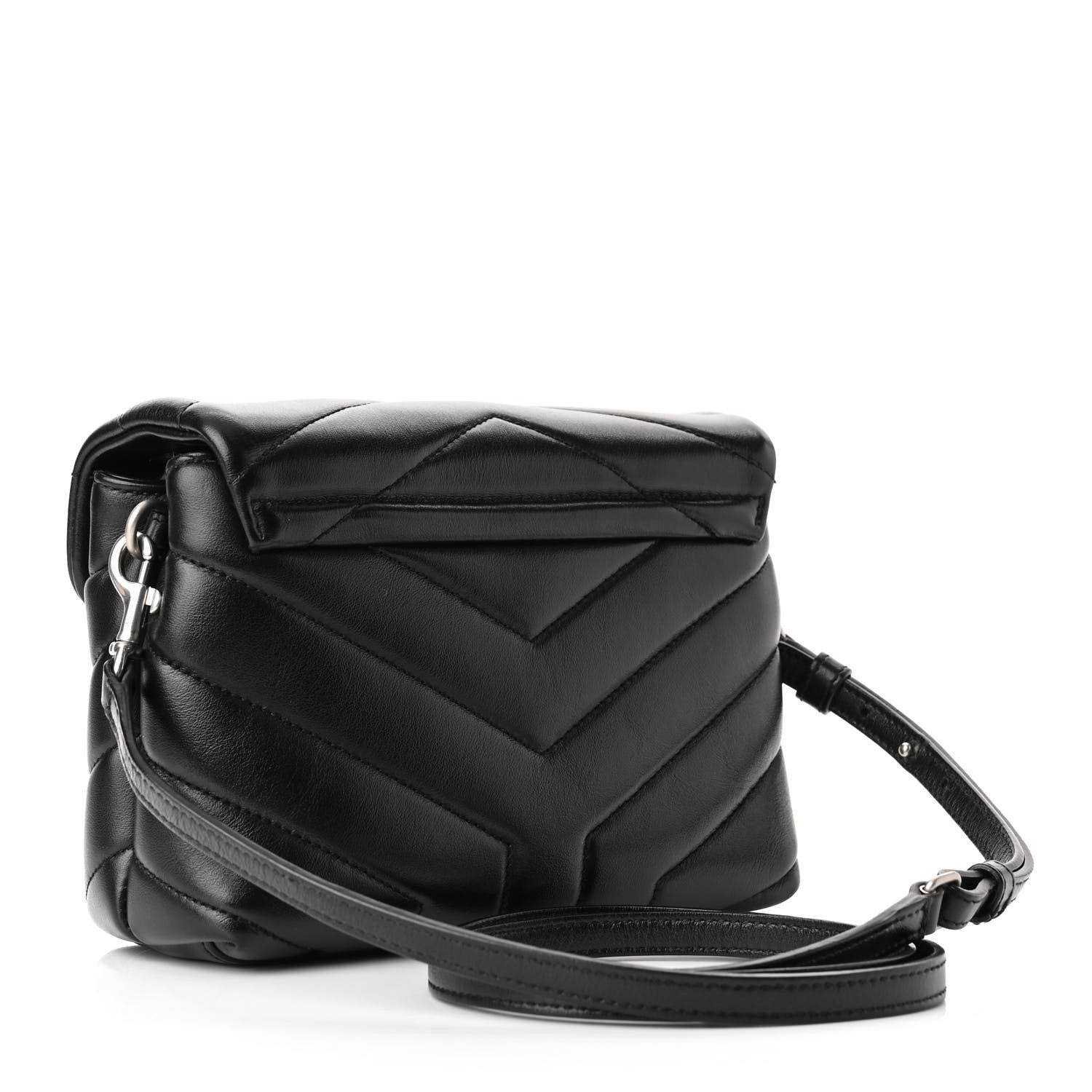 Saint Laurent Calfskin Y Quilted Monogram Toy Loulou Crossbody Bag Black 3 of 10