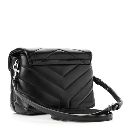 Saint Laurent Calfskin Y Quilted Monogram Toy Loulou Crossbody Bag Black 3 of 10