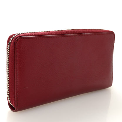 Gucci Pebbled Calfskin Studded Soho Zip Around Wallet Soft Burgundy 3 of 12