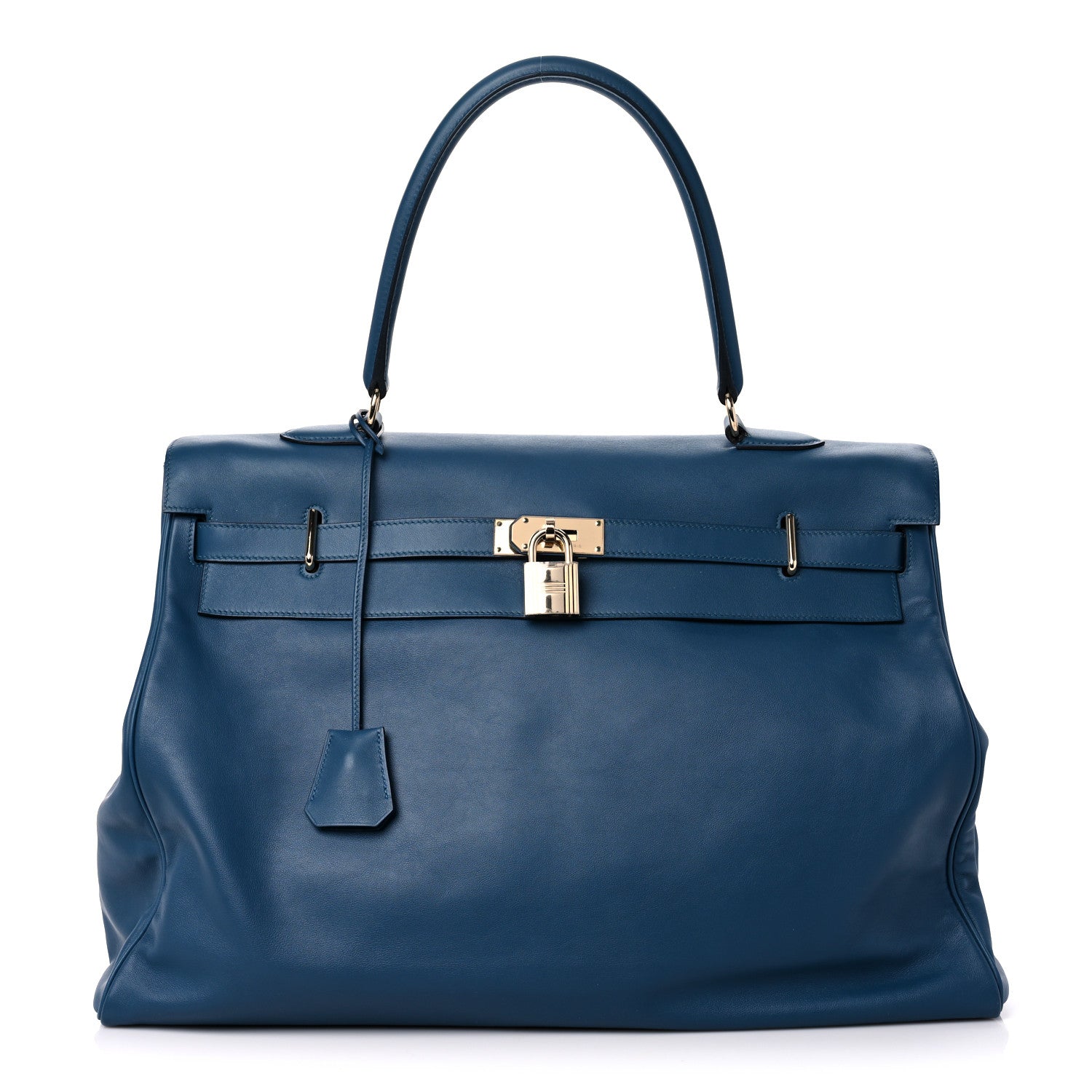 Hermes Veau Sikkim Kelly Relax 50 Bleu Thalassa 1 of 10