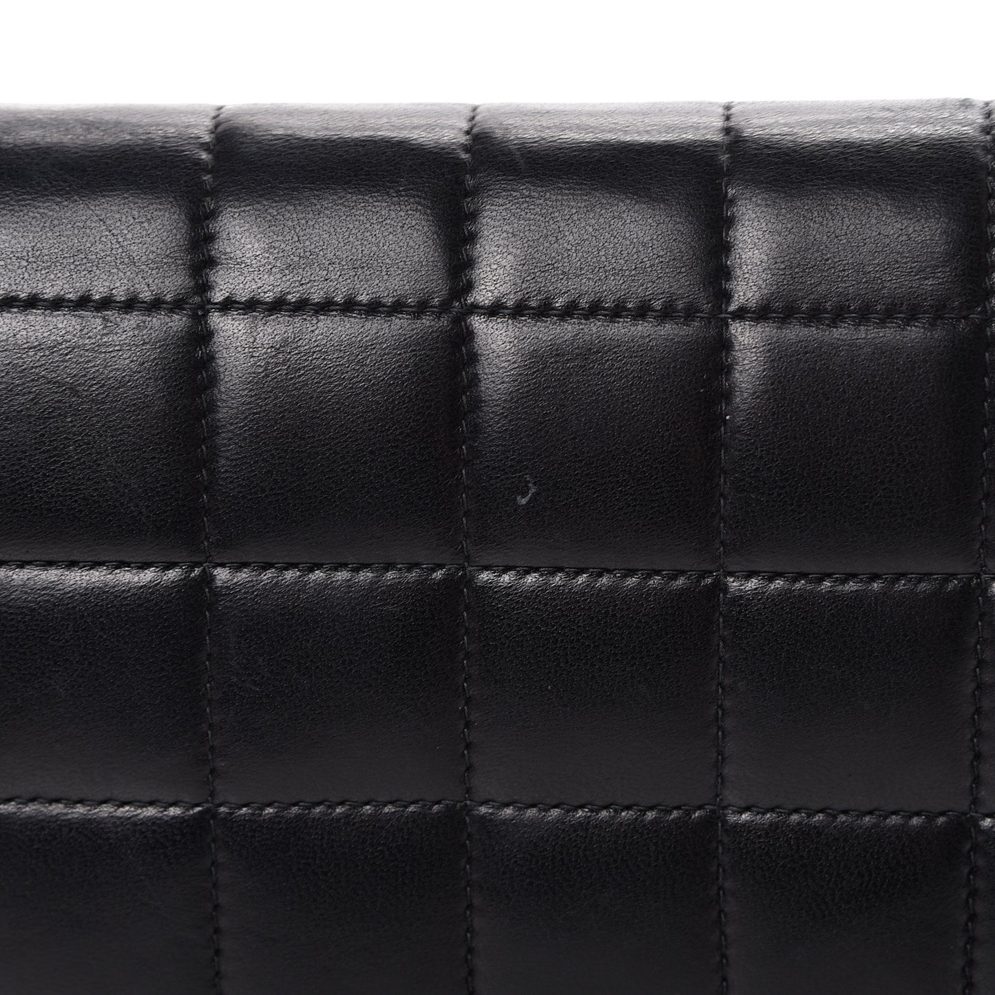 Lambskin East West Chocolate Bar Flap Black