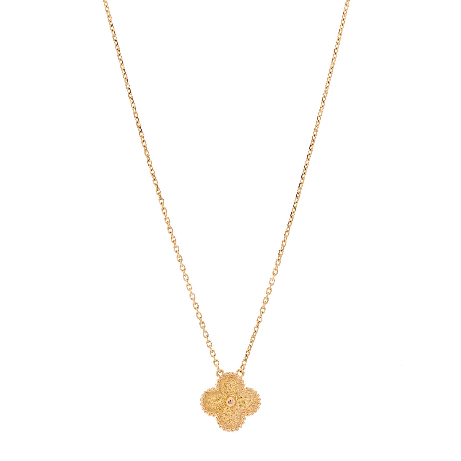Van Cleef & Arpels 18K Rose Gold Vintage Alhambra Pendant Necklace 1 of 6