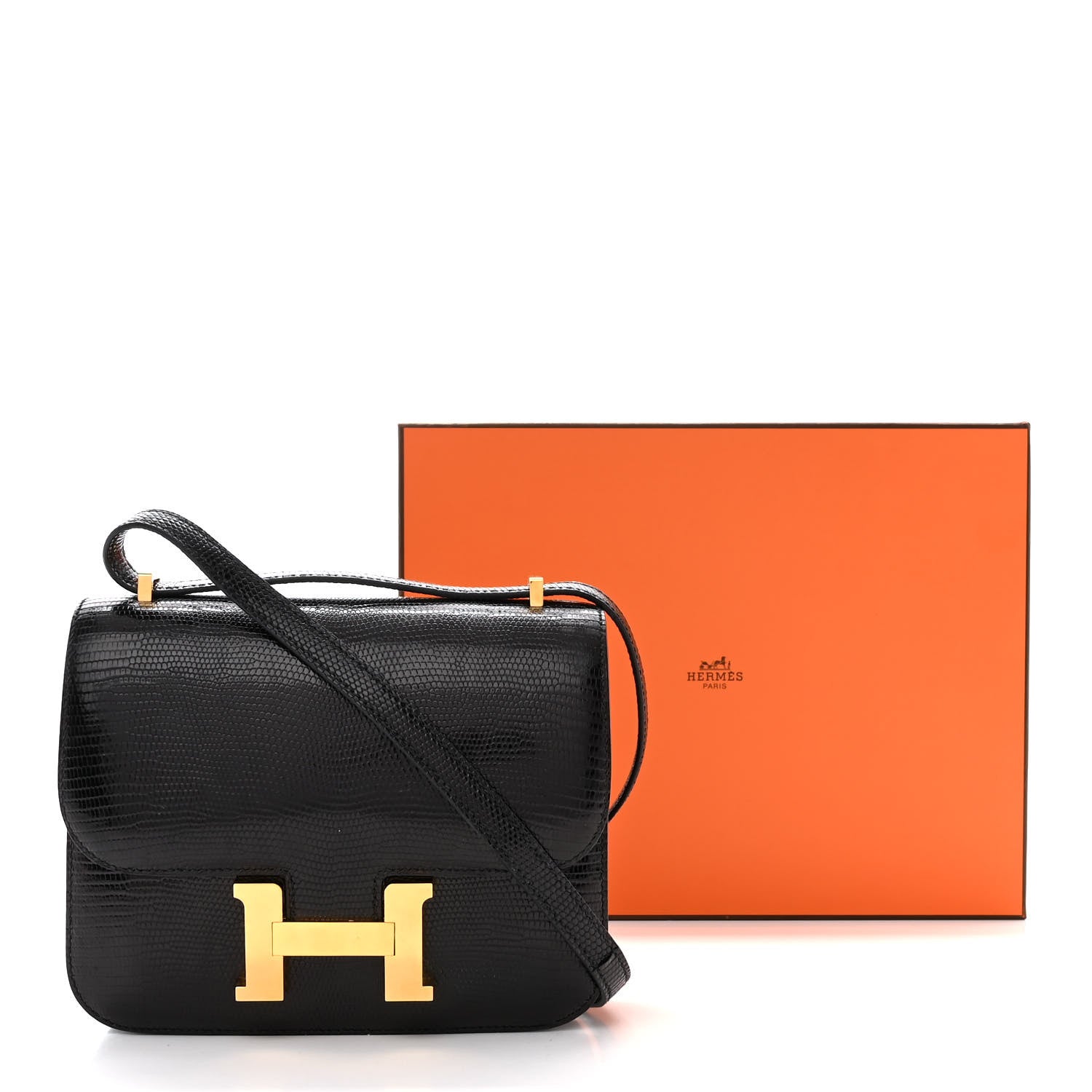 Hermes Lizard Constance 18 Black 11 of 11