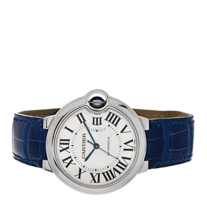 Cartier Stainless Steel Alligator 36mm Ballon Bleu De Cartier Automatic Watch Blue 4 of 4