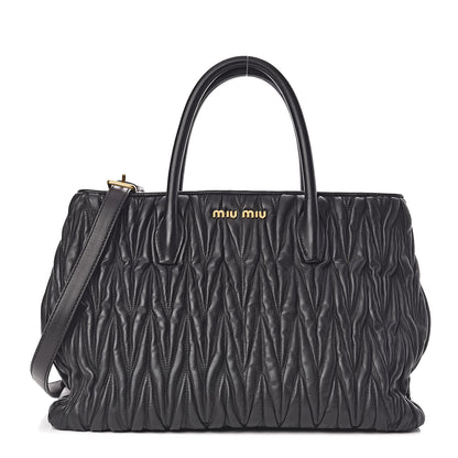 Miu Miu Nappa Matelasse Tote Black 1 of 9