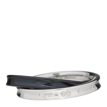 Tiffany Sterling Silver Titanium 1837 Interlocking Ring 51 5.75 1 of 4