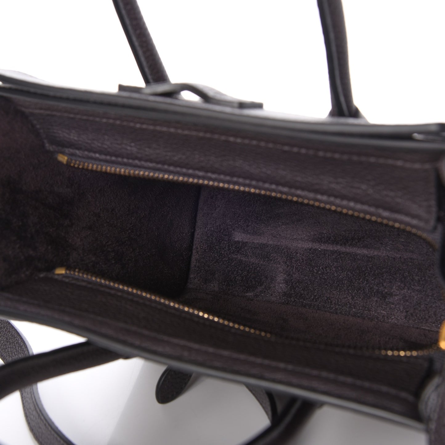 Drummed Calfskin Nano Luggage Liquorice