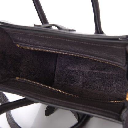 Celine Drummed Calfskin Nano Luggage Liquorice 15 of 27