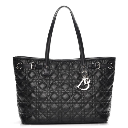 Christian Dior Coated Canvas Cannage Small Panarea Tote Black 1 of 7