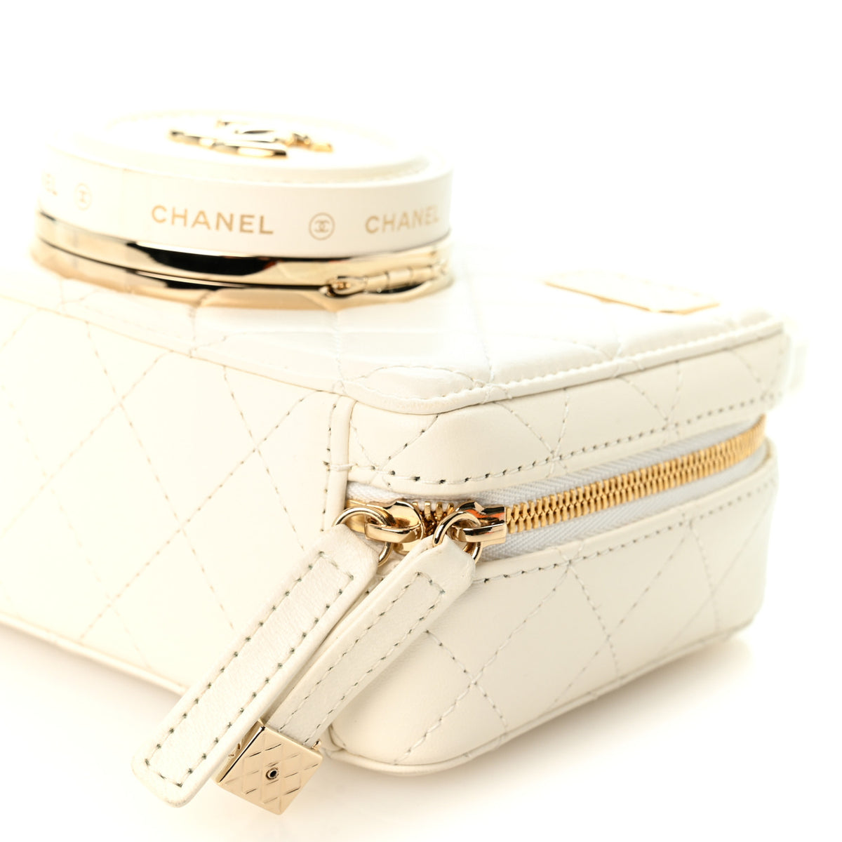Lambskin Quilted Coco Click Bag White