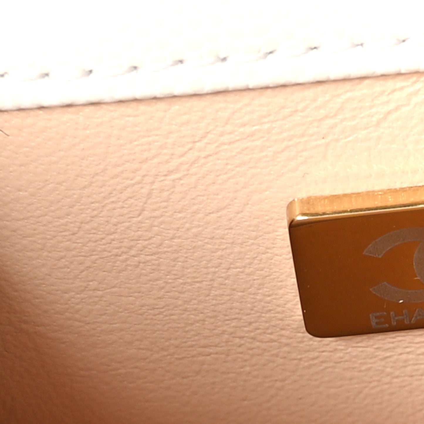 Caviar Quilted Small Coco Handle Flap White