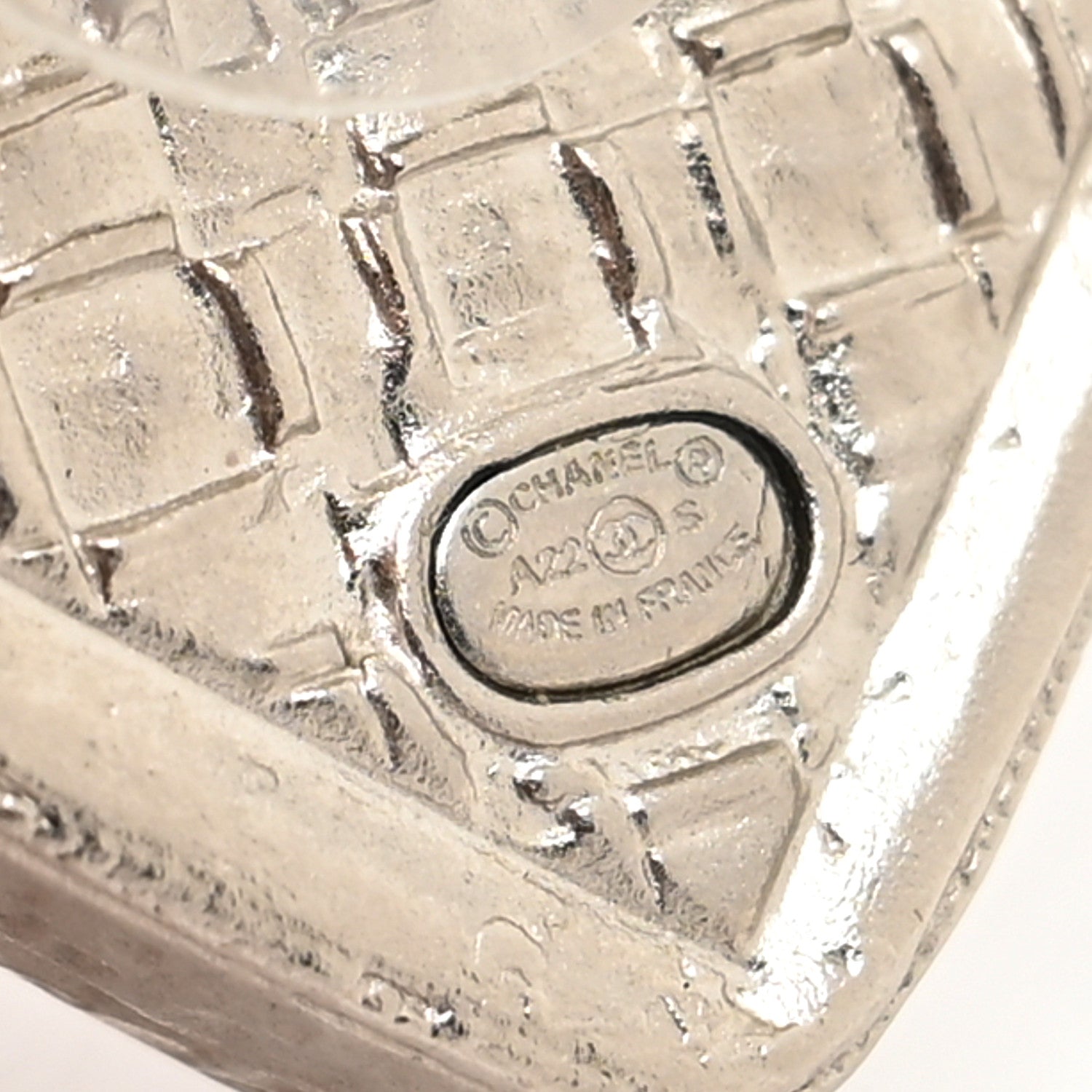 Chanel Crystal Square CC Earrings Silver Black 4 of 4