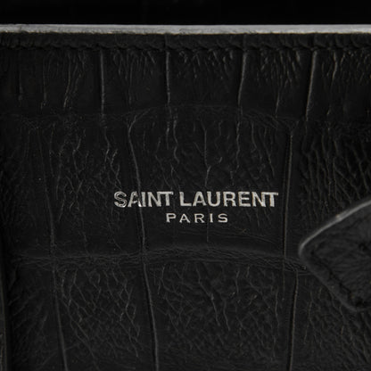 Saint Laurent Calfskin Crocodile Embossed Nano Sac De Jour Black 6 of 7