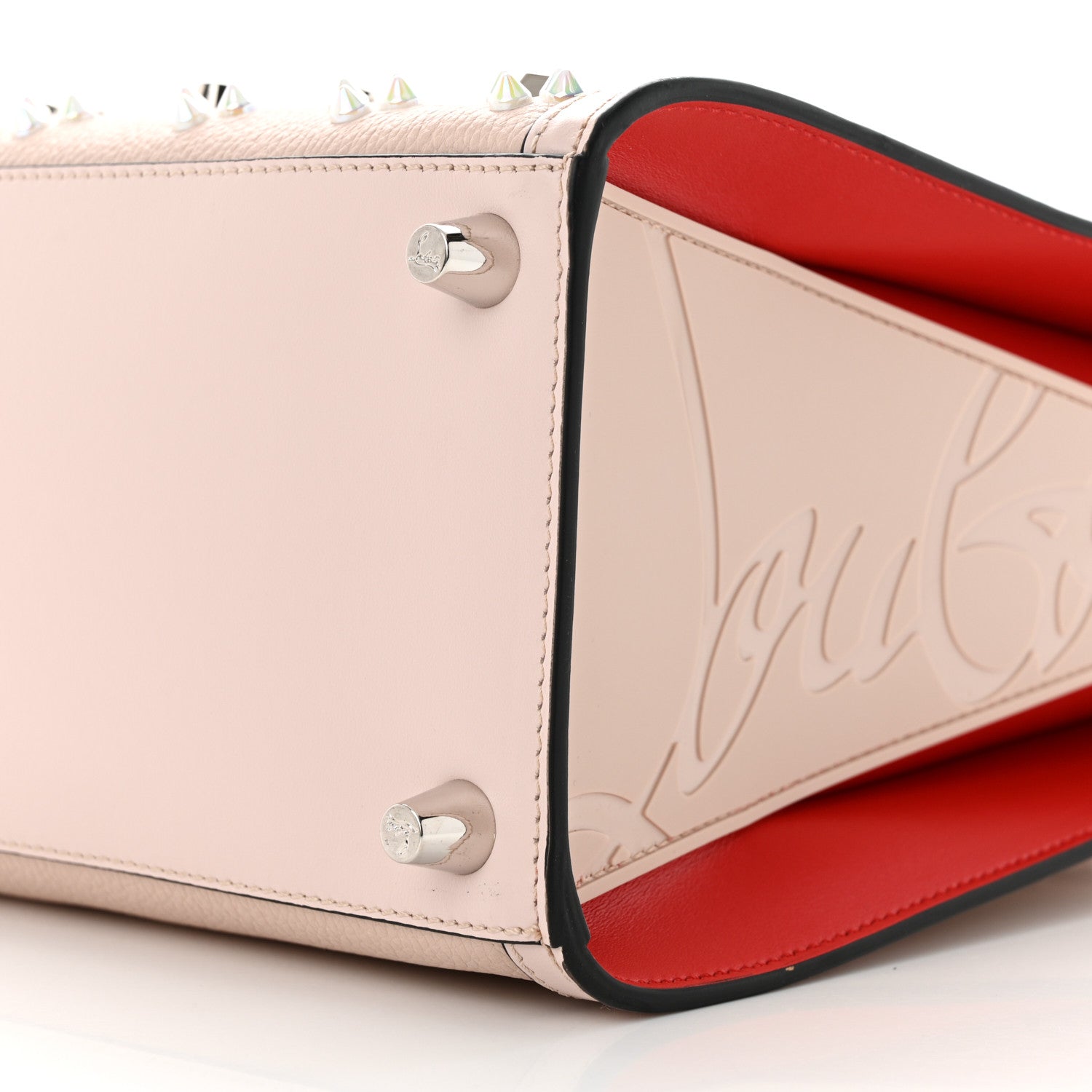 Christian Louboutin Calfskin Spikes Loubinthesky Medium Paloma Beige 10 of 11