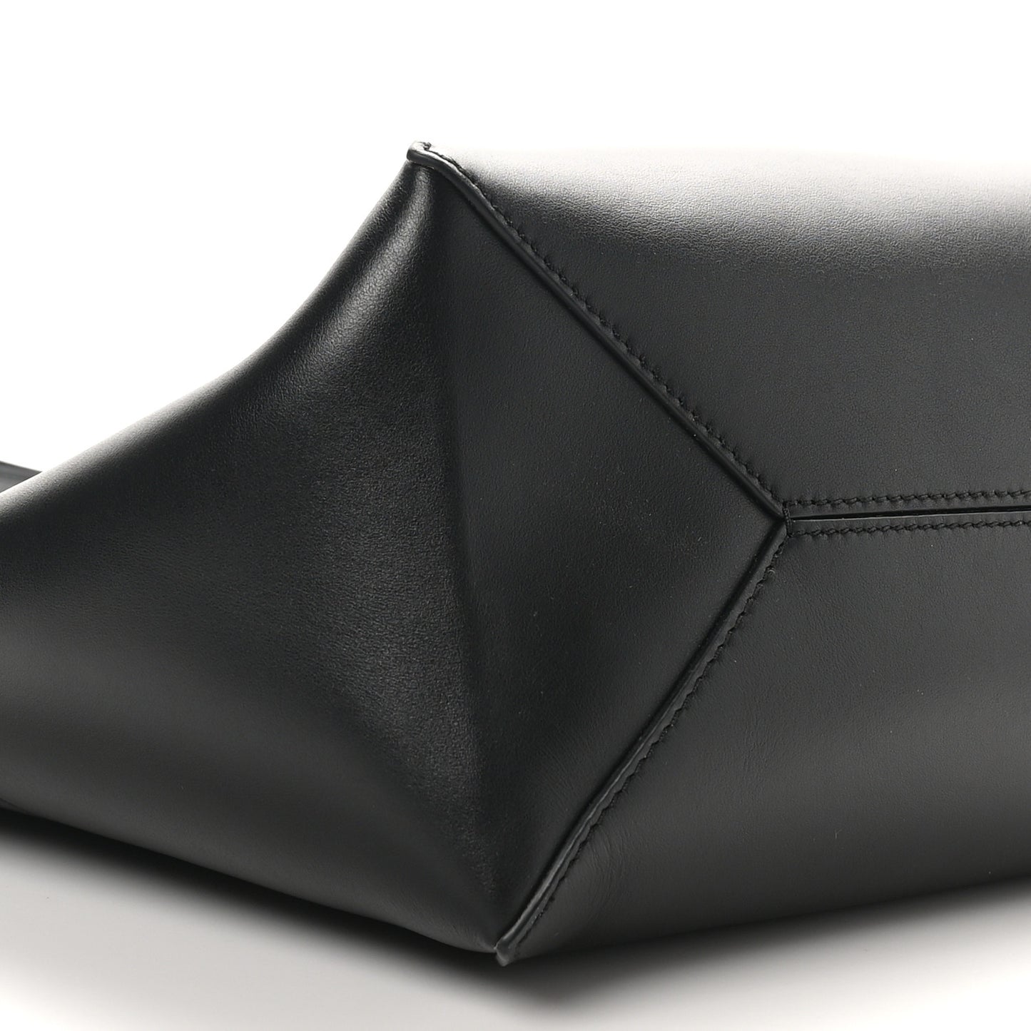 Shiny Calfskin Medium Puzzle Fold Tote Black