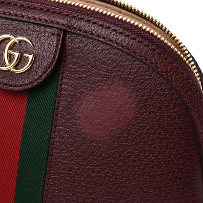 Gucci Textured Calfskin Web Small Ophidia Dome Shoulder Bag Vintage Bordeaux 8 of 11
