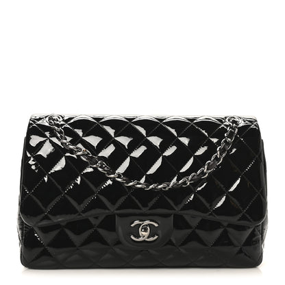 Chanel Patent Quilted Jumbo Double Flap Black 1 of 10