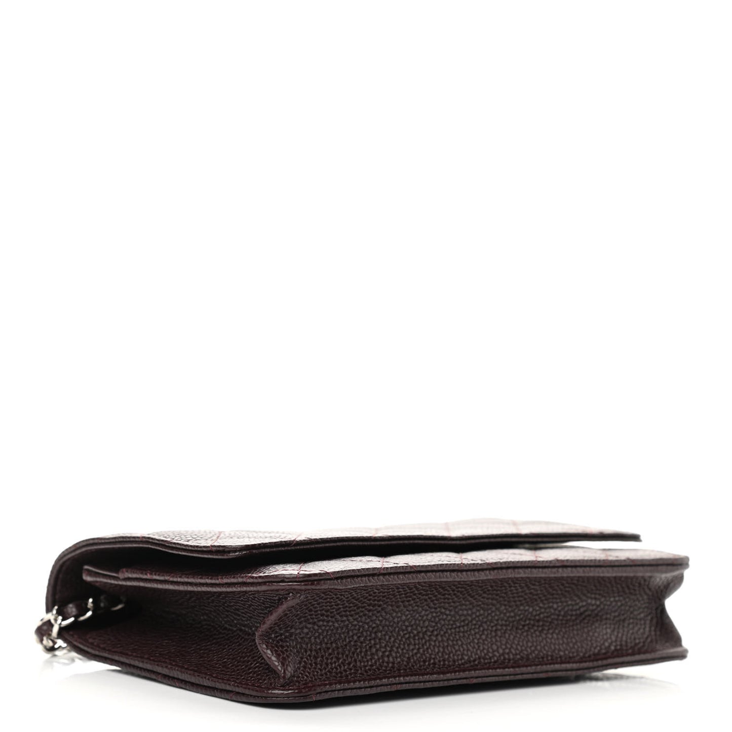 Caviar Quilted Wallet on Chain WOC Burgundy