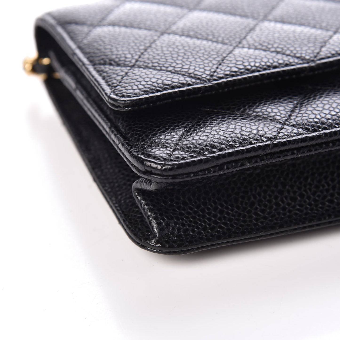 Caviar Quilted Wallet On Chain WOC Black