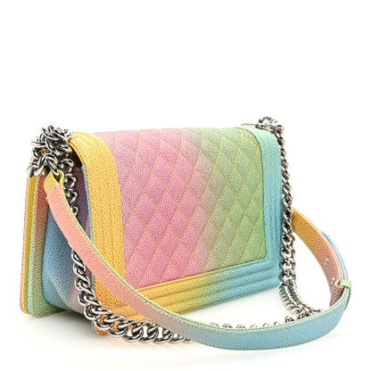 Chanel Caviar Quilted Medium Cuba Rainbow Boy Flap Multicolor 3 of 11
