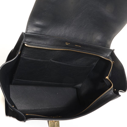 Celine Crocodile Embossed Medium Trapeze Black 5 of 9