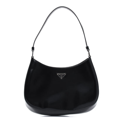 Prada Spazzolato Cleo Shoulder Bag Black 1 of 5