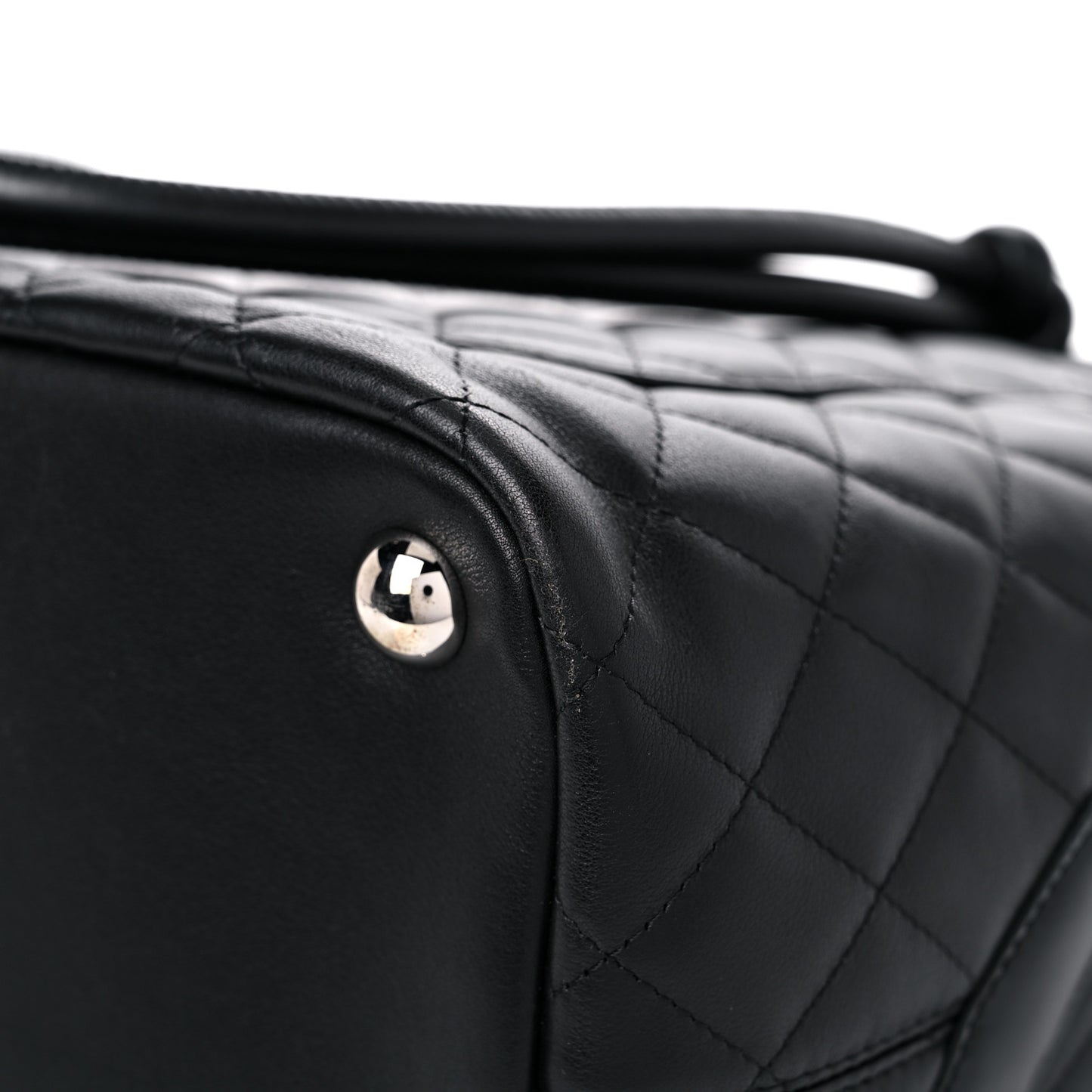 Calfskin Quilted Large Cambon Tote Black